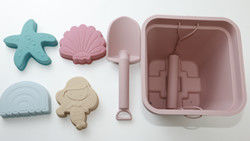 Jouet de flottement de sable de 6 de morceau de silicone de plage de Toy Set Bucket Colorful For de l'eau de divertissement de silicone étoiles de mer de moules
