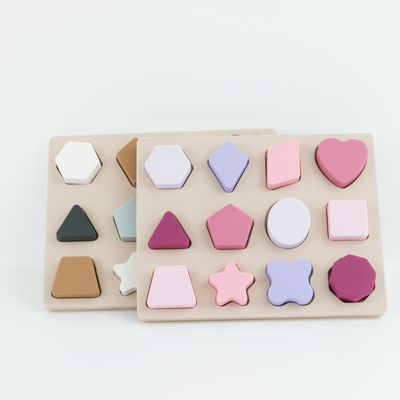 Écologique libre géométrique du puzzle BPA de silicone de forme pour l'éducation d'enfants