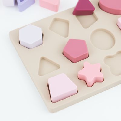 Écologique libre géométrique du puzzle BPA de silicone de forme pour l'éducation d'enfants