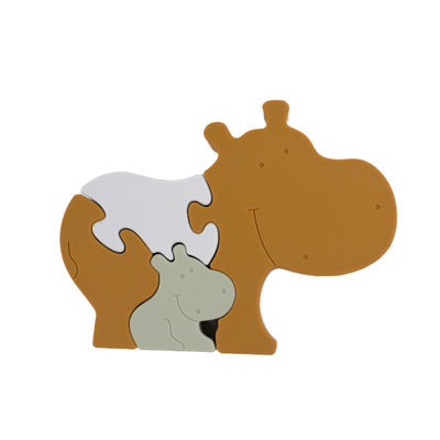 Forme écologique libre infantile d'hippopotame des casse-tête BPA de silicone de catégorie comestible