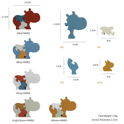 Forme écologique libre infantile d'hippopotame des casse-tête BPA de silicone de catégorie comestible