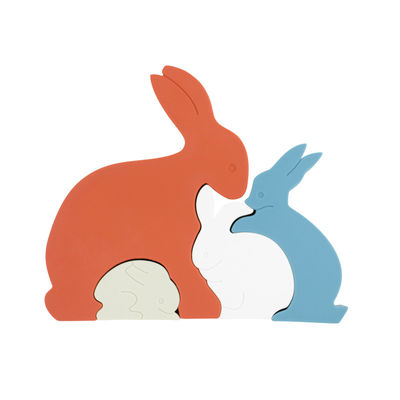 Puzzle de Bunny Rabbit Silicone Toddler Jigsaw écologique pour le bébé