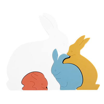 Puzzle de Bunny Rabbit Silicone Toddler Jigsaw écologique pour le bébé