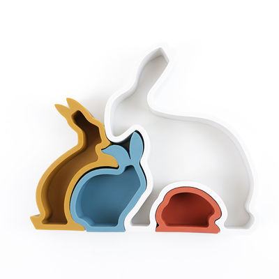 Puzzle de Bunny Rabbit Silicone Toddler Jigsaw écologique pour le bébé