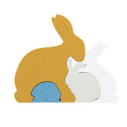 Puzzle de Bunny Rabbit Silicone Toddler Jigsaw écologique pour le bébé