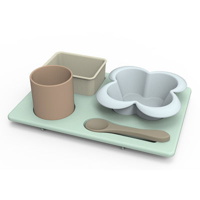 La cuvette de silicone de forme de fleur a placé incassable pour l'alimentation des enfants de bébé