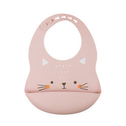 Bavoirs de receveur de Cacoon Cat Fox Printed Silicone Food pour des alimentations de petit déjeuner d'enfant en bas âge