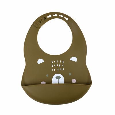 Résistant à l'eau doux libre de bavoir de bébé de silicone de BPA avec imprimer le modèle animal