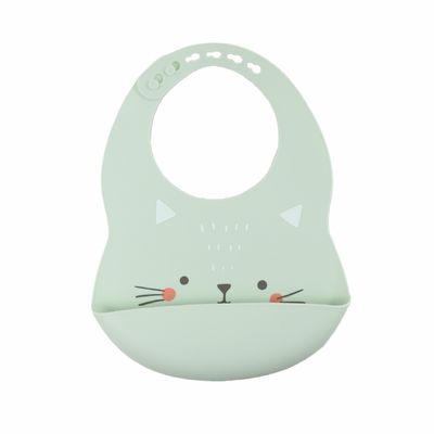Résistant à l'eau doux libre de bavoir de bébé de silicone de BPA avec imprimer le modèle animal