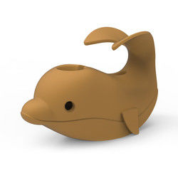 Silicone fait sur commande mignon, couverture de bec de baignoire avec la forme de dauphin de rhinocéros
