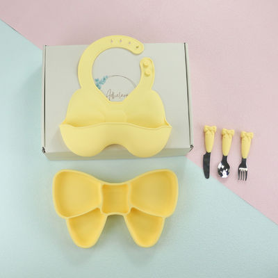 Bow Knot Bpa Free Siliconee Baby Bib Imperméable de qualité alimentaire Ajuster la taille