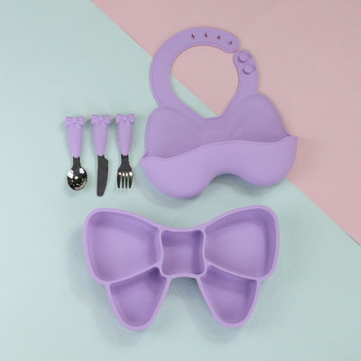 Bow Knot Bpa Free Siliconee Baby Bib Imperméable de qualité alimentaire Ajuster la taille