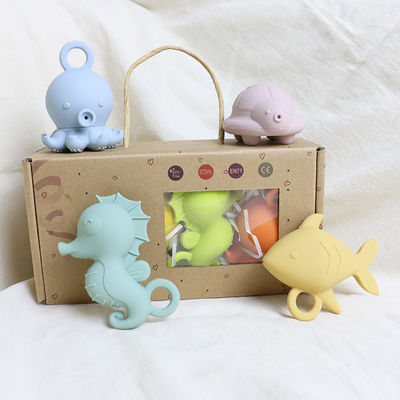 Enfants d'enfants de nouveau venu flottant les jouets libres de l'eau de silicone de dentition de catégorie comestible de bpa de jouets de silicone de bain