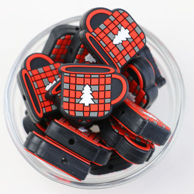 Perles écologiques libres focales des perles BPA DIY de silicone fait sur commande de Noël pour des keychains de stylo