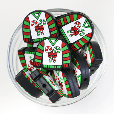 Perles écologiques libres focales des perles BPA DIY de silicone fait sur commande de Noël pour des keychains de stylo