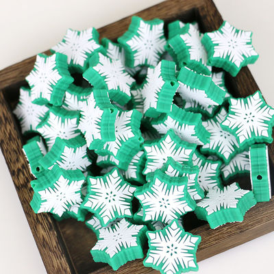 Perles écologiques libres focales des perles BPA DIY de silicone fait sur commande de Noël pour des keychains de stylo