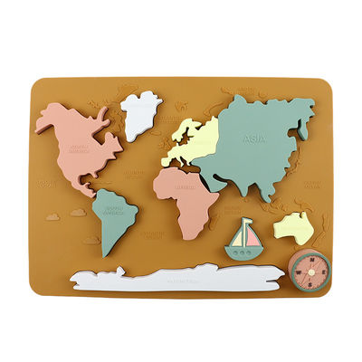Puzzle en silicone sans BPA qui respecte l'environnement pour les puzzles de dentition en silicone de l'éducation des enfants