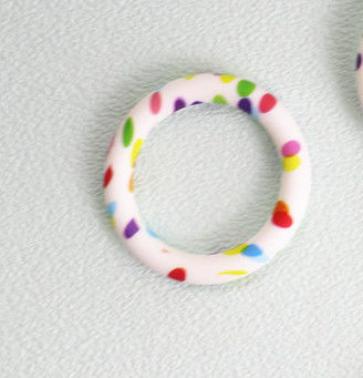 Conception imprimée personnalisée du fabricant en couleurs sur toutes les perles de l'anneau pour les décorations de porte-clés