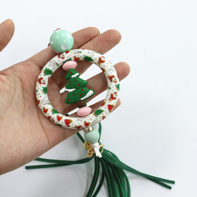 Conception imprimée personnalisée du fabricant en couleurs sur toutes les perles de l'anneau pour les décorations de porte-clés