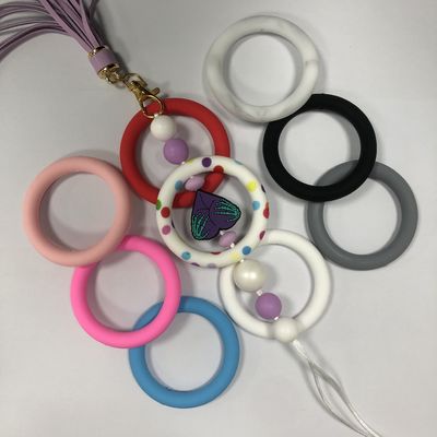 Perles focales de joint circulaire de silicone en gros de PISSEN pour des keychains de DIY