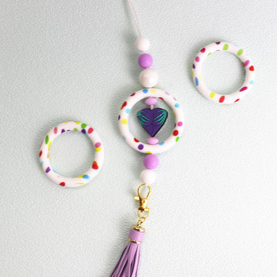Le silicone a imprimé O Ring Beads pour toute la chaîne principale de l'utilisation DIY de personnes ou toute autre décoration