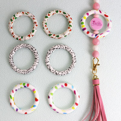 Le silicone a imprimé O Ring Beads pour toute la chaîne principale de l'utilisation DIY de personnes ou toute autre décoration