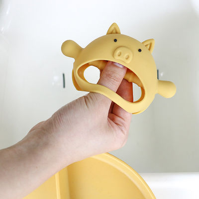 Divers silicone fait sur commande Teether de poignée de poignée de forme de porc de formes pour le bébé avec de diverses conceptions