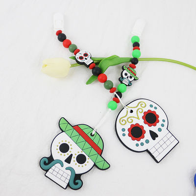 Silicone mou et flexible Teether pendant 0-36 mois du bébé DIY de silicone de keychains de teether pour Halloween