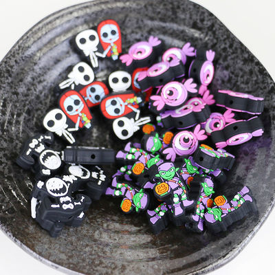 La dentition non-toxique faite sur commande de silicone perle avec le trou pour le bébé faisant ses dents des focals pour Noël de Halloween