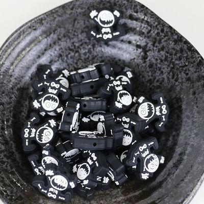 bas silicone mignon bon marché en gros de la bande dessinée DIY de MOQ faisant ses dents des perles pour des keychains de stylos