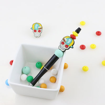 Perle focale de Halloween de crâne de silicone fait sur commande de potirons pour des keychains de stylos de DIY