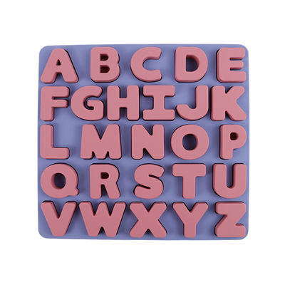 Écologique libre éducatif du puzzle BPA de silicone de lettres de l'alphabate 26 de jouets de silicone fait sur commande de logo pour des enfants