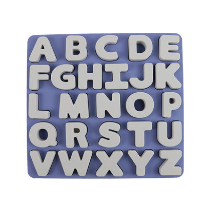 Écologique libre éducatif du puzzle BPA de silicone de lettres de l'alphabate 26 de jouets de silicone fait sur commande de logo pour des enfants