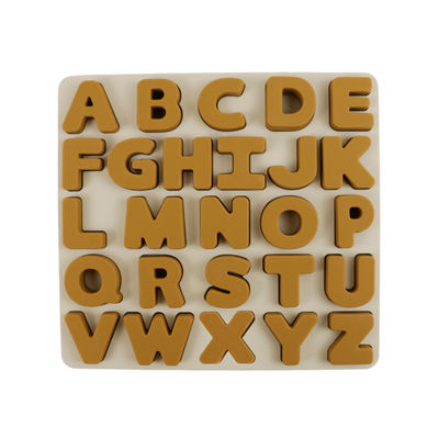 Écologique libre éducatif du puzzle BPA de silicone de lettres de l'alphabate 26 de jouets de silicone fait sur commande de logo pour des enfants