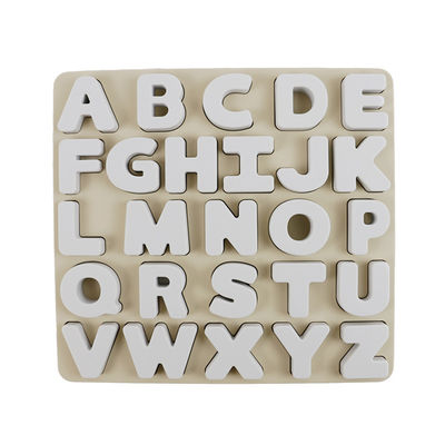 Écologique libre éducatif du puzzle BPA de silicone de lettres de l'alphabate 26 de jouets de silicone fait sur commande de logo pour des enfants