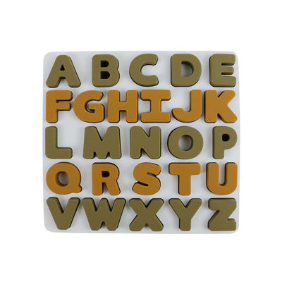 Écologique libre éducatif du puzzle BPA de silicone de lettres de l'alphabate 26 de jouets de silicone fait sur commande de logo pour des enfants