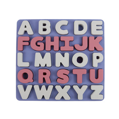 Écologique libre éducatif du puzzle BPA de silicone de lettres de l'alphabate 26 de jouets de silicone fait sur commande de logo pour des enfants
