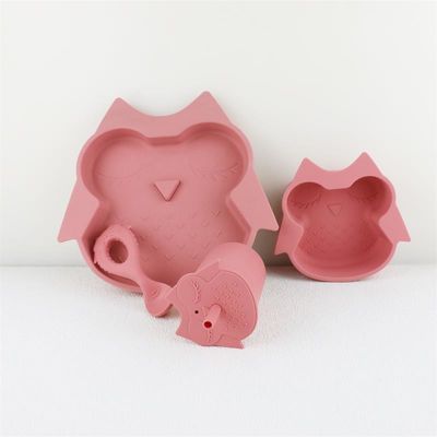 Couvercle en silicone en 3D, ensemble de vaisselle pour bébé en silicone léger