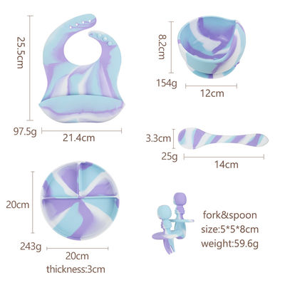 Le silicone d'enfant en bas âge approuvé par le FDA plaque résistant à la chaleur non toxique durable