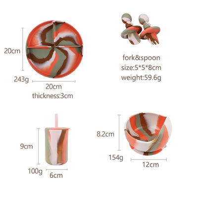 Le silicone d'enfant en bas âge approuvé par le FDA plaque résistant à la chaleur non toxique durable