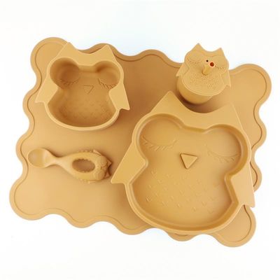 4 morceaux de cuvette de silicone ont placé les plats libres non toxiques de bébé de micro-onde de BPA