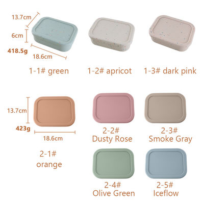 Cuvette empilable de silicone avec la gamelle Bento Set Microwave Safe de couverture de couvercle