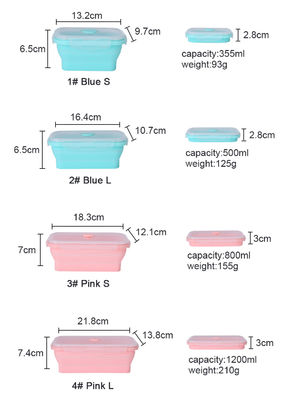 Cuvette empilable de silicone avec la gamelle Bento Set Microwave Safe de couverture de couvercle