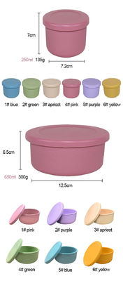 Cuvette empilable de silicone avec la gamelle Bento Set Microwave Safe de couverture de couvercle