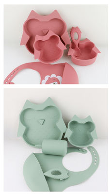 Couvercle en silicone en 3D, ensemble de vaisselle pour bébé en silicone léger