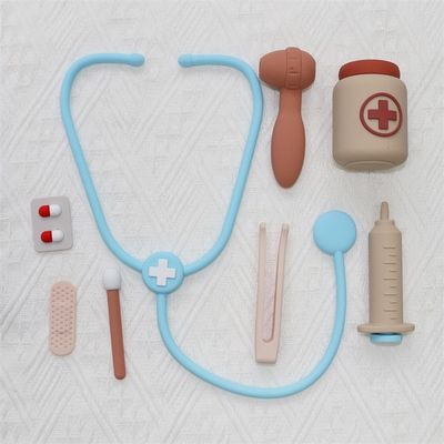 ODM Jouets en silicone pour bébés Eco-friendly MOQ 100 BPA Free Kids Kit de silicone pour médecin