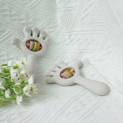 ODM Jouets en silicone pour bébés Groupe d'âge Bébés Enfants Enfants Rattle Forme de paume