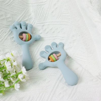 ODM Jouets en silicone pour bébés Groupe d'âge Bébés Enfants Enfants Rattle Forme de paume
