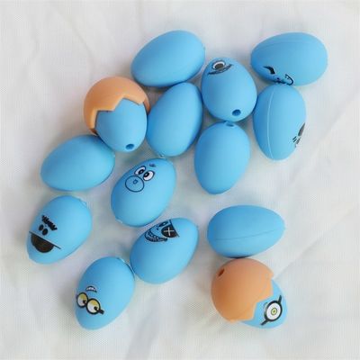 Perles de silicone pour les dents douces sûres durables Perles d' œufs de silicone de Pâques avec un trou pour la fabrication du stylo