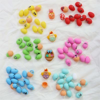 Des perles de silicone pour les dents avec conception d'impression personnalisée Des œufs de Pâques 3D en silicone avec des focaux de coquille